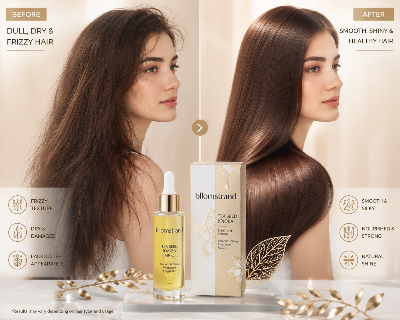 BllomStrand™ GlowRoot Hair Oil™ - Powered by Tea Seed & Jojoba Oils