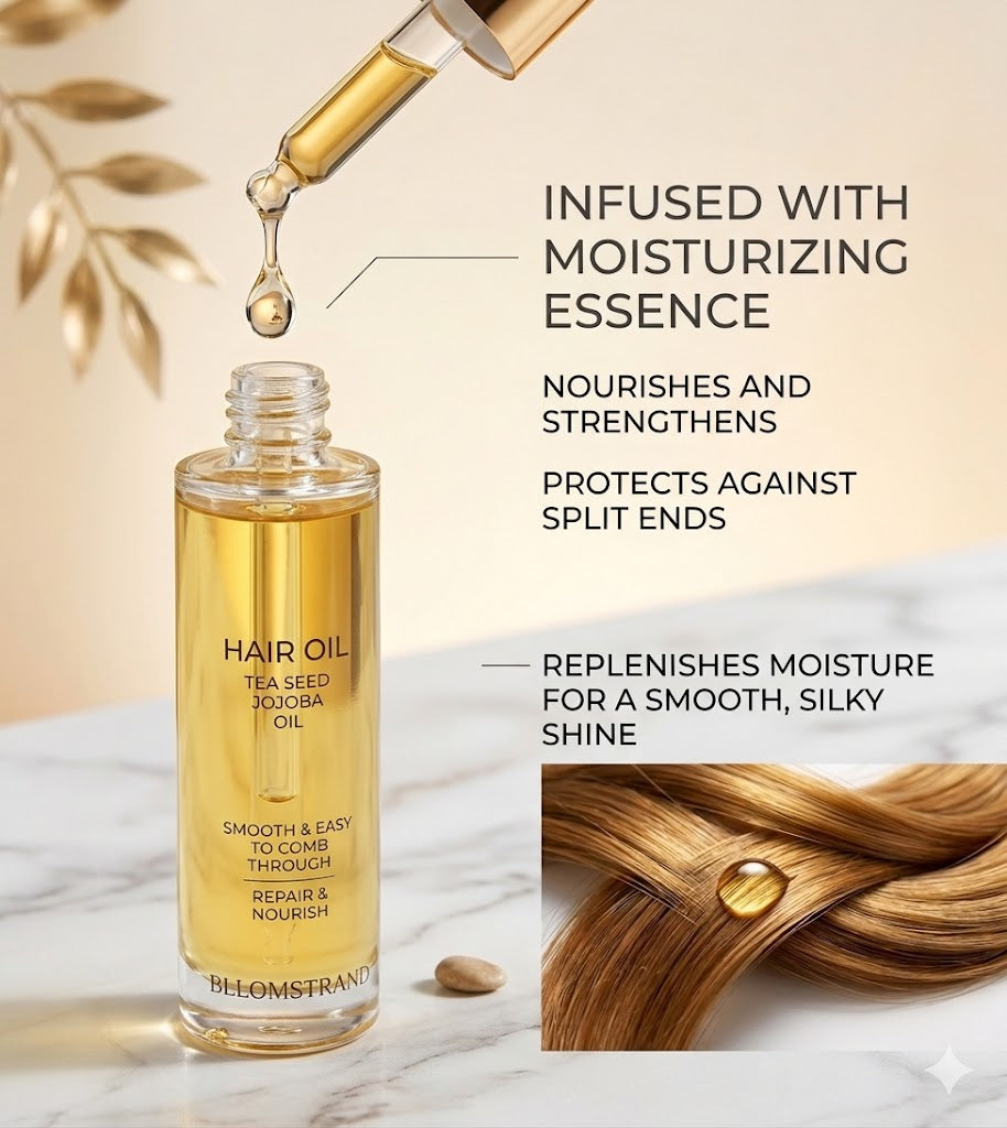 BllomStrand™ GlowRoot Hair Oil™ - Powered by Tea Seed & Jojoba Oils